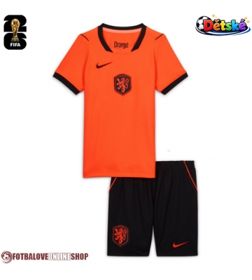Nizozemsko Domácí dres komplet pro Děti MS 2026 Krátkým Rukávem (+ Krátké kalhoty)